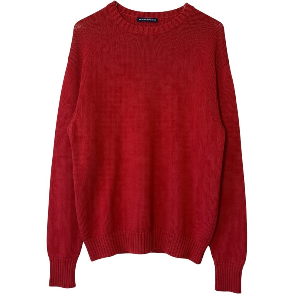 Brandy Melville Sweater Rust Red Oversized L Crew Neck Knit Collegiate preppy